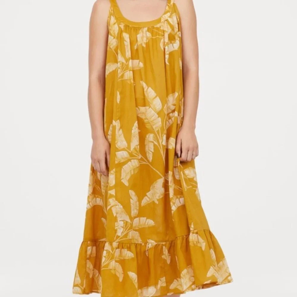 H&M Yellow Palm Maxi Dress NWT - Picture 3 of 3